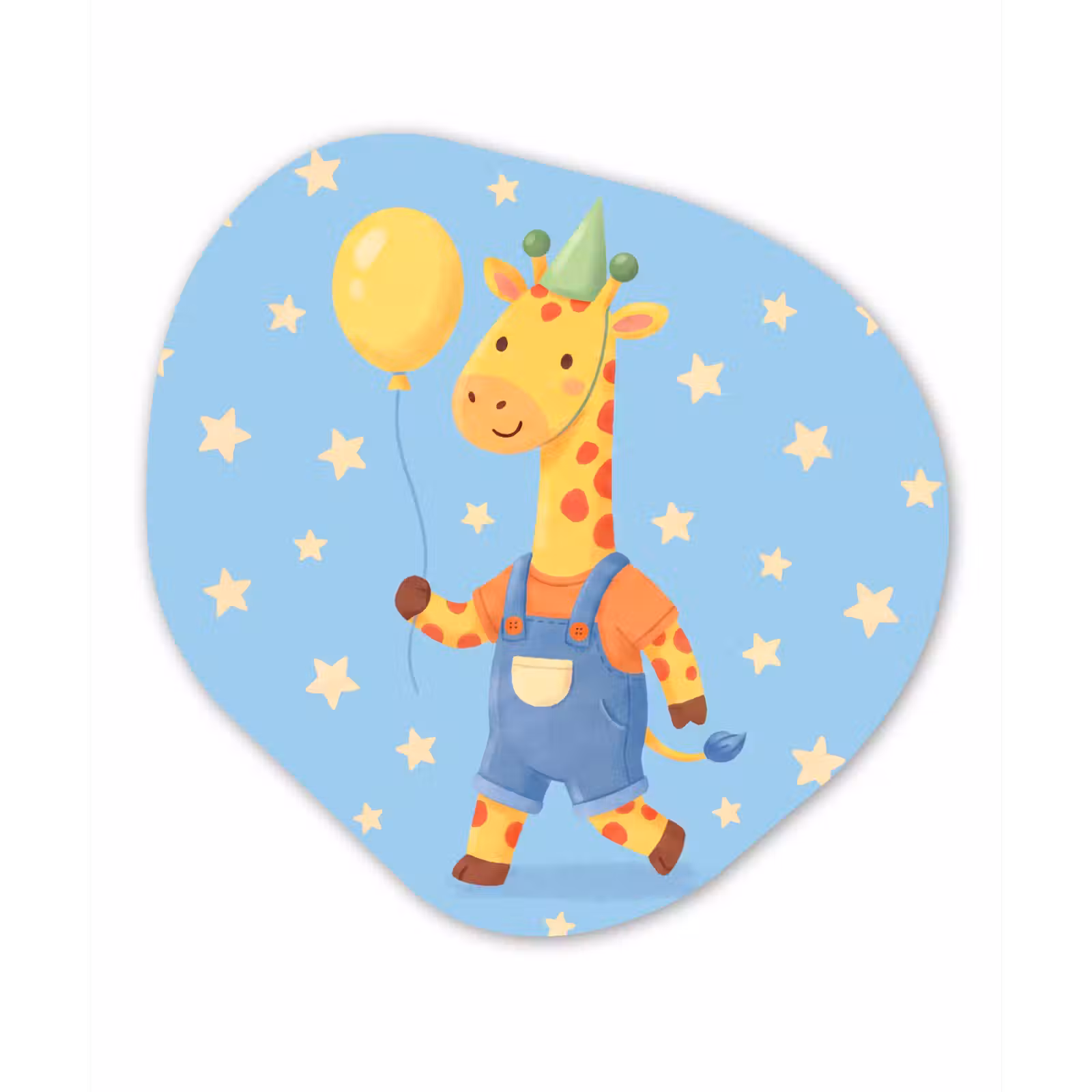 Organisch schilderij glas - Dieren - Giraffe - Ballon - Feest - Kinderkamer — 1