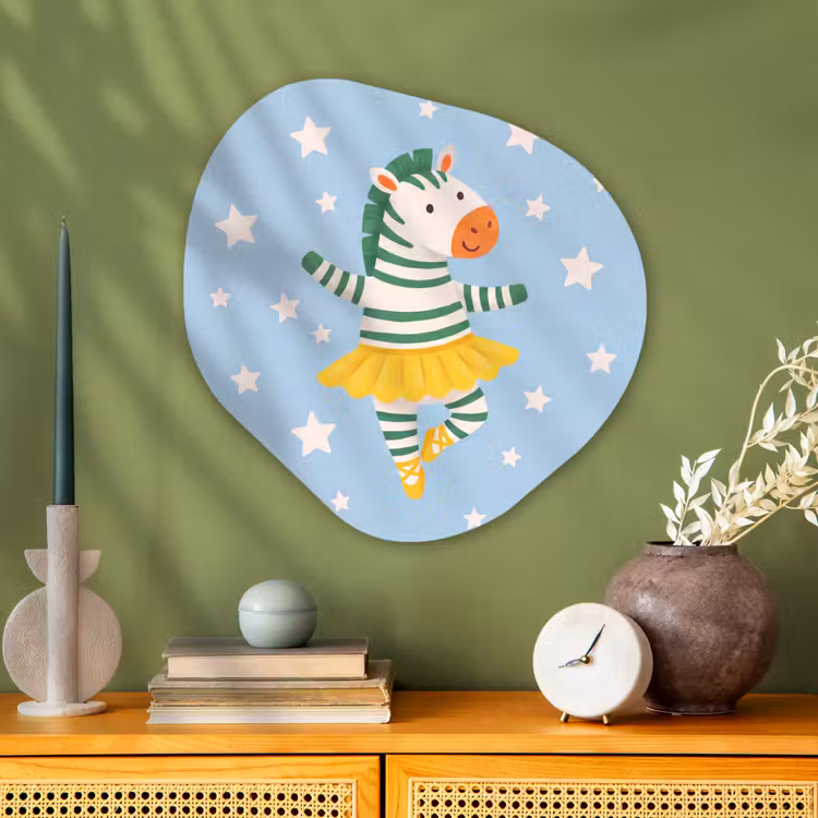 Organisch schilderij glas - Dieren - Dans - Illustratie - Kinderkamer - Sterren — 2