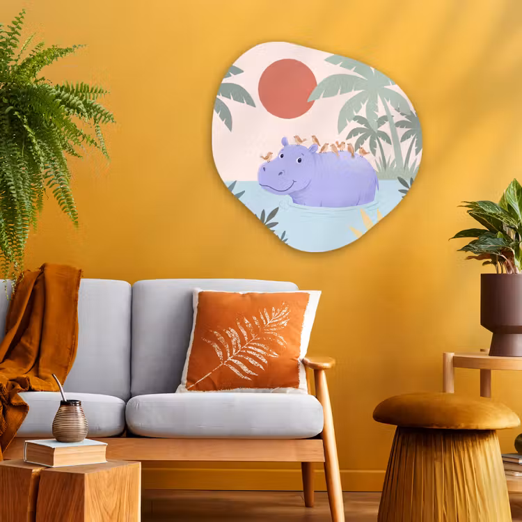 Organisch schilderij glas - Dieren - Vogel - Water - Natuur - Illustratie — 3