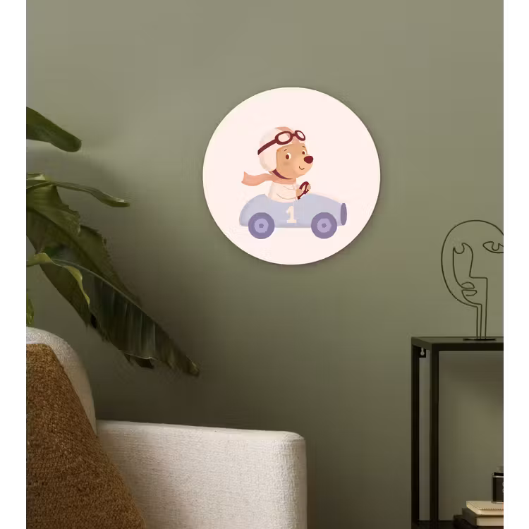 Muurcirkel - Beer - Auto - Kinderkamer - Cartoon - Speels — 3