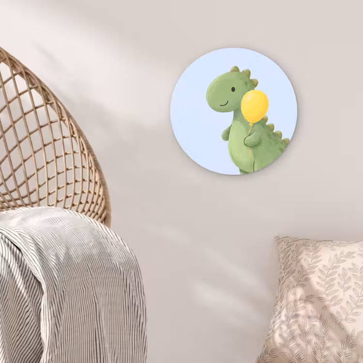 Muurcirkel - Dinosaurus - Ballon - Kinderkamer - Illustratie - Groen — 5