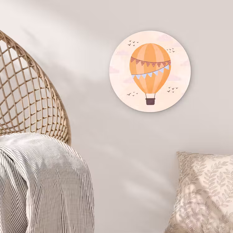 Muurcirkel - Luchtballon - Slingers - Avontuur - Illustratie - Oranje — 5