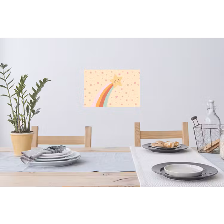 Muursticker - Ster - Regenboog - Nacht - Illustratie - Pastel — 3