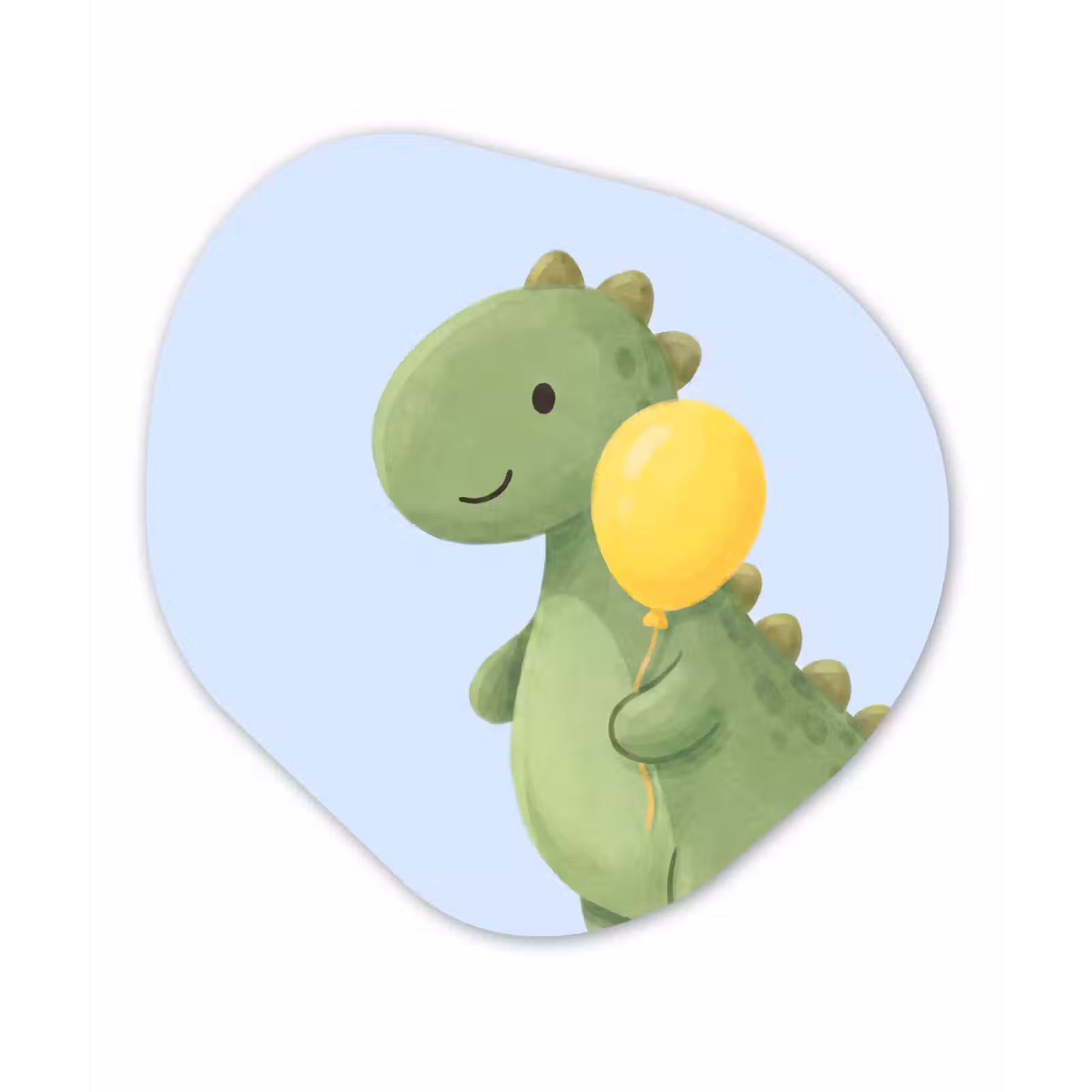 Organisch schilderij aluminium - Dinosaurus - Ballon - Kinderkamer - Illustratie - Groen — 1