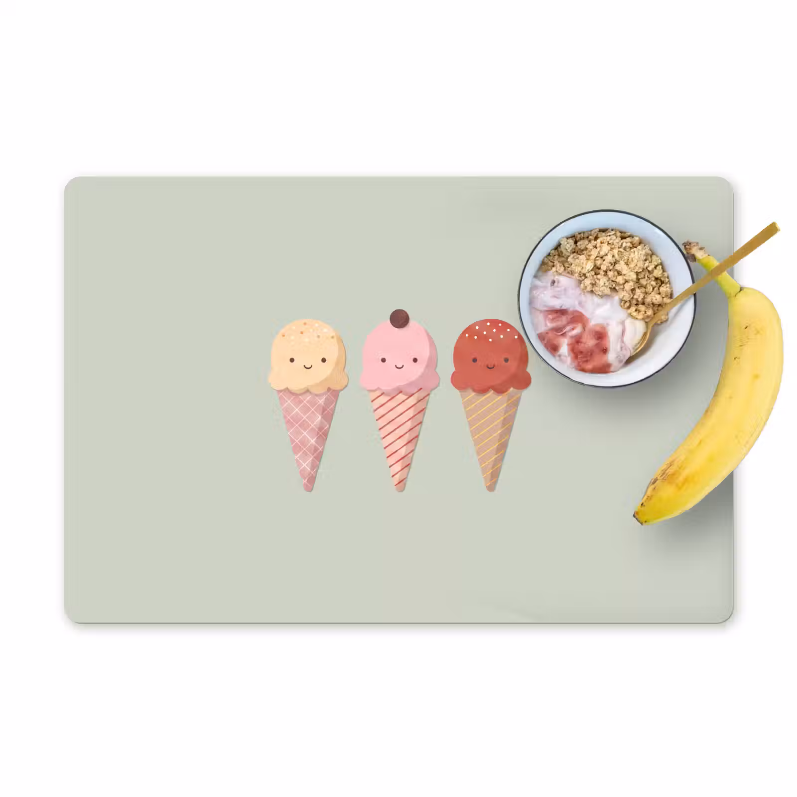 Placemat - 6 stuks - IJs - Hoorntjes - Eten - Illustratie - Vrolijk — 1