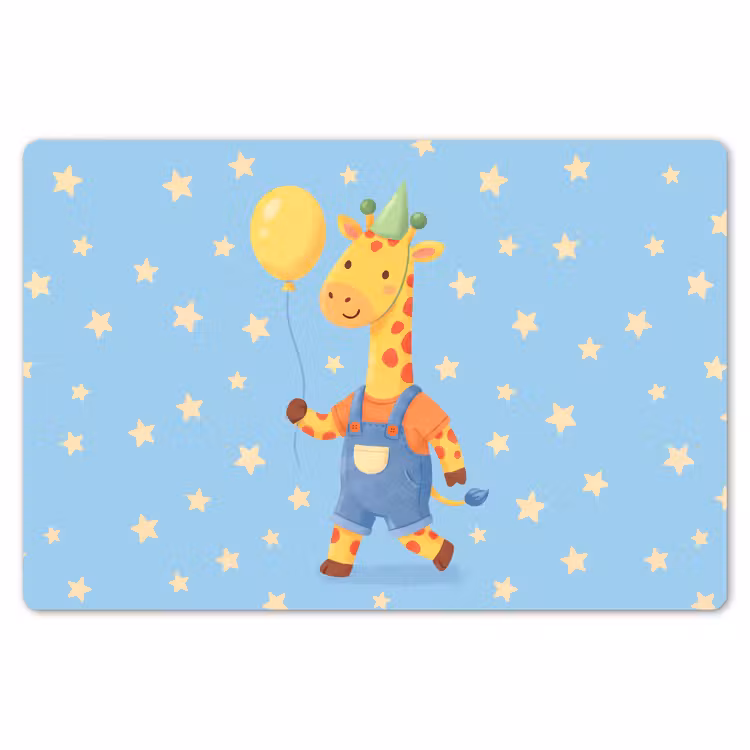 Placemat - 6 stuks - Dieren - Giraffe - Ballon - Feest - Kinderkamer — 7