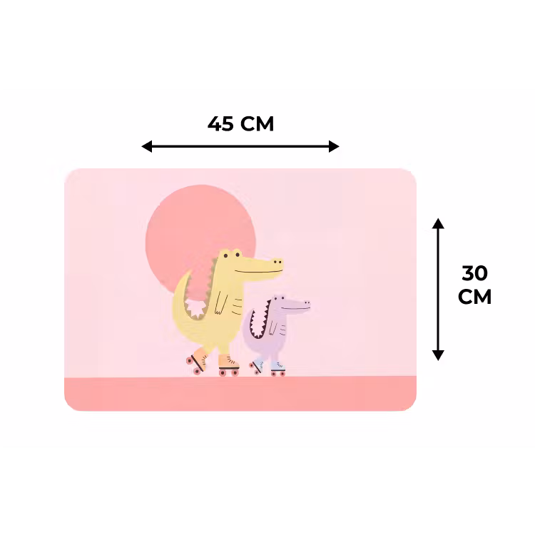 Placemat - 6 stuks - Dieren - Skaten - Illustratie - Speels - Roze — 3