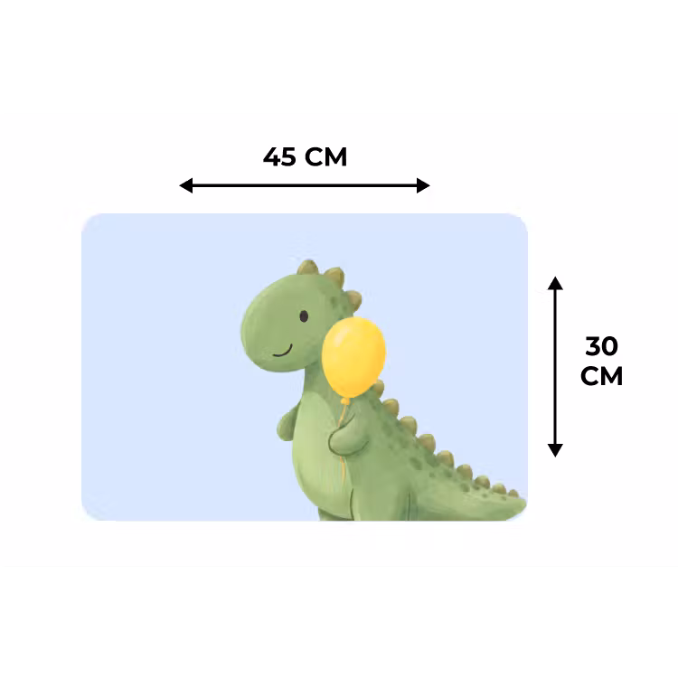 Placemat - 6 stuks - Dinosaurus - Ballon - Kinderkamer - Illustratie - Groen — 3