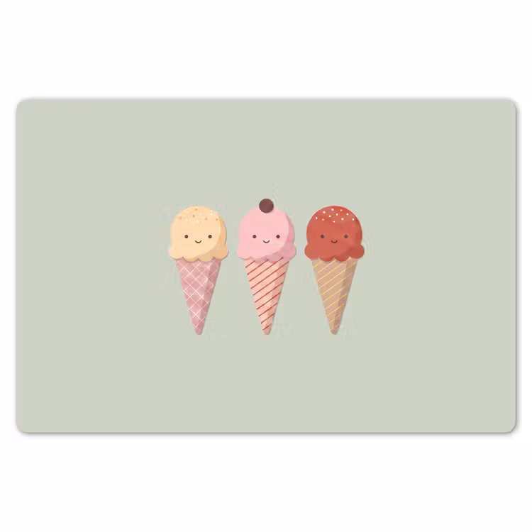 Placemat - 6 stuks - IJs - Hoorntjes - Eten - Illustratie - Vrolijk — 7