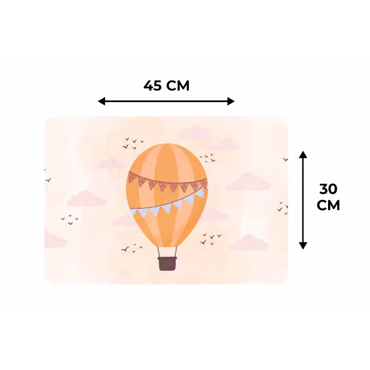 Placemat - 6 stuks - Luchtballon - Slingers - Avontuur - Illustratie - Oranje — 3