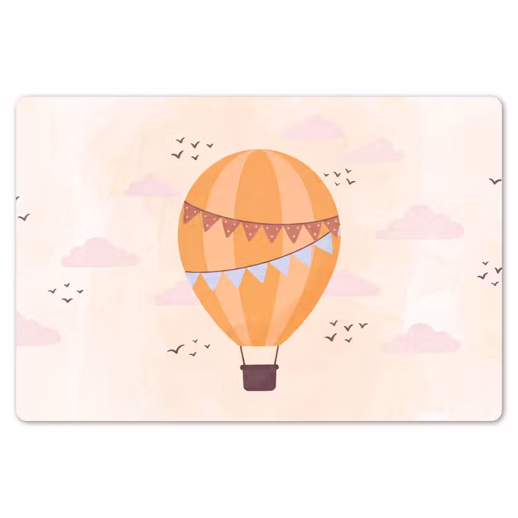 Placemat - 6 stuks - Luchtballon - Slingers - Avontuur - Illustratie - Oranje — 7