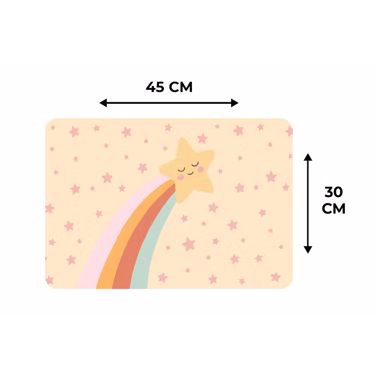 Placemat - 6 stuks - Ster - Regenboog - Nacht - Illustratie - Pastel — 3