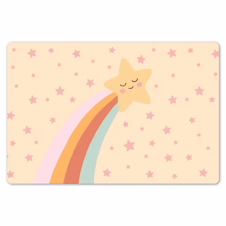 Placemat - 6 stuks - Ster - Regenboog - Nacht - Illustratie - Pastel — 7