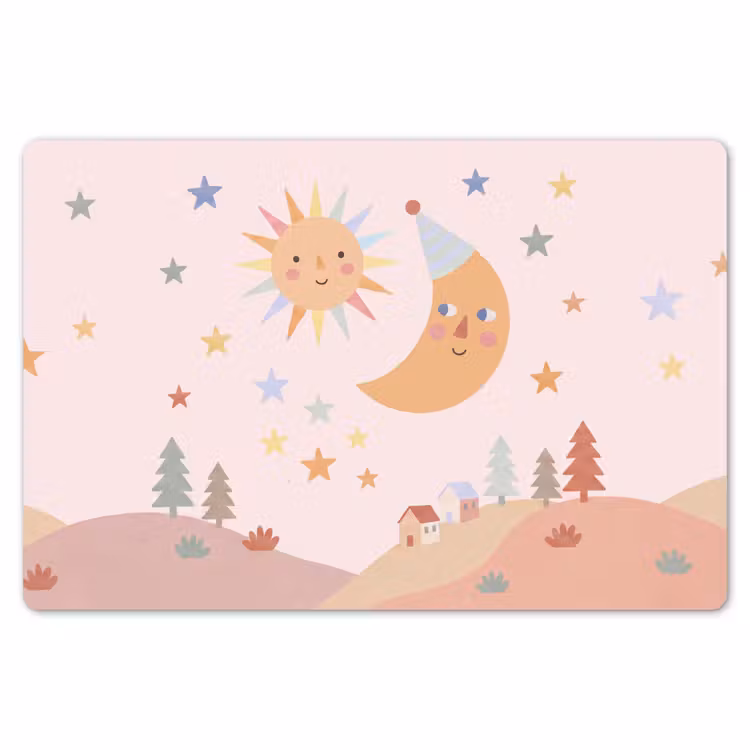 Placemat - 6 stuks - Zon - Maan - Sterren - Kinderkamer - Pastel — 7