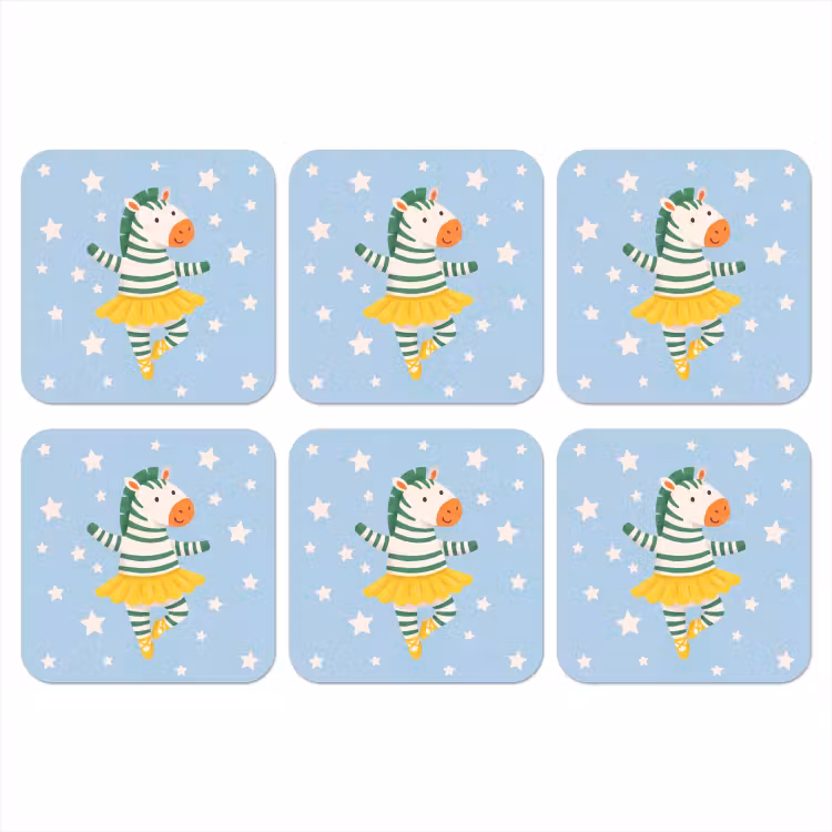 Onderzetter - Dieren - Dans - Illustratie - Kinderkamer - Sterren — 1