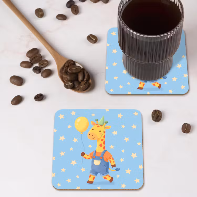 Onderzetter - Dieren - Giraffe - Ballon - Feest - Kinderkamer — 4