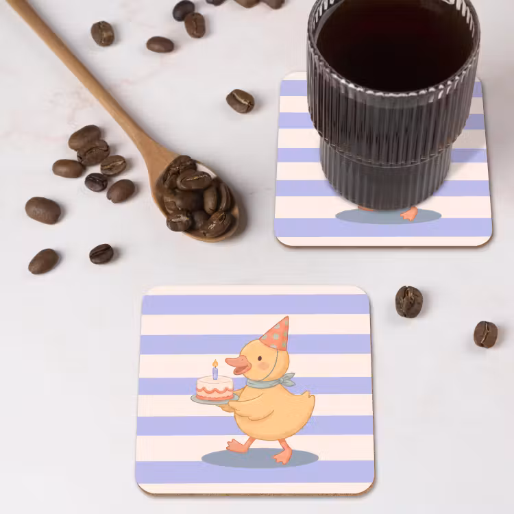 Onderzetter - Vogel - Feest - Taart - Kinder - Illustratie — 4