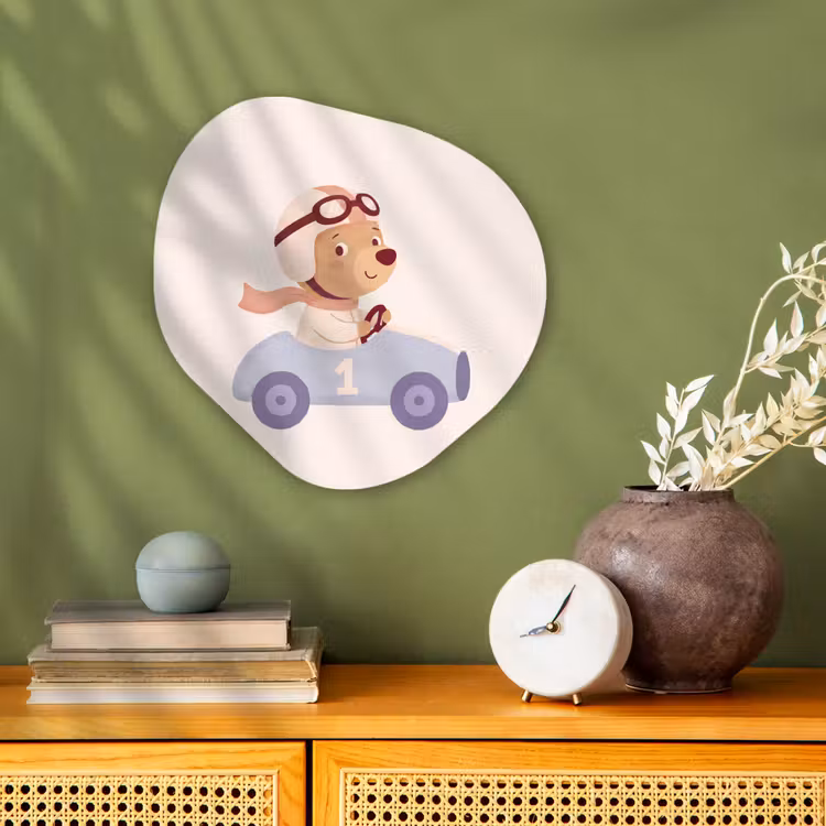 Organisch schilderij forex - Beer - Auto - Kinderkamer - Cartoon - Speels — 2