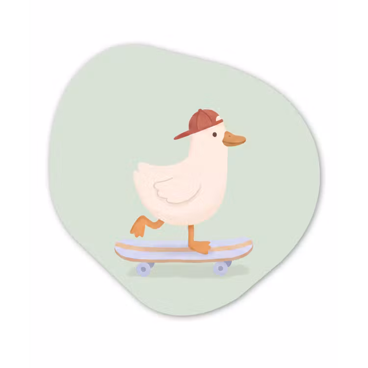 Organisch schilderij forex - Vogel - Skateboard - Dieren - Cartoon - Speels — 1