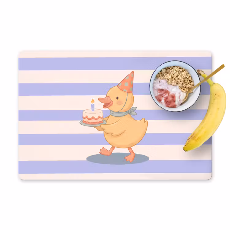 Placemat - 6 stuks - Vogel - Feest - Taart - Kinder - Illustratie — 1