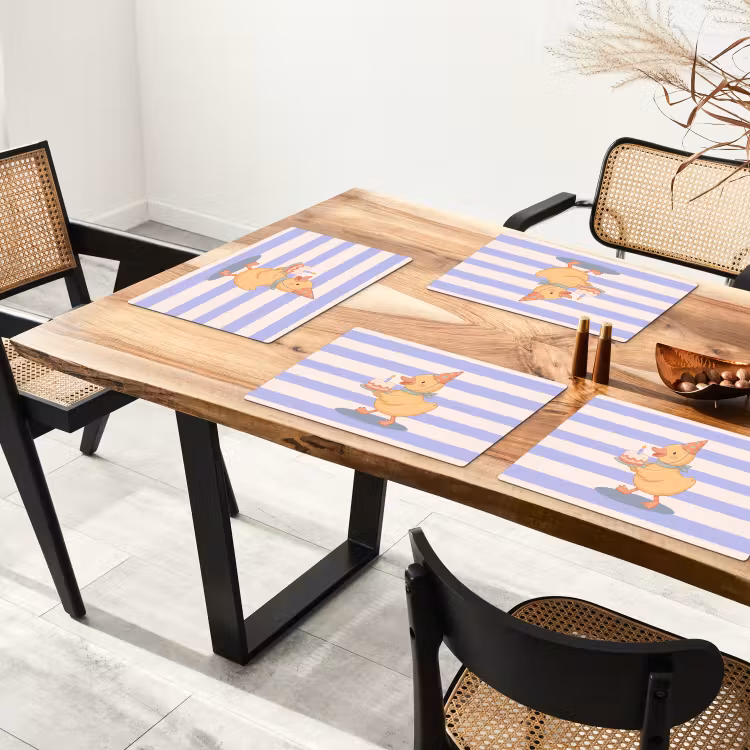 Placemat - 6 stuks - Vogel - Feest - Taart - Kinder - Illustratie — 5