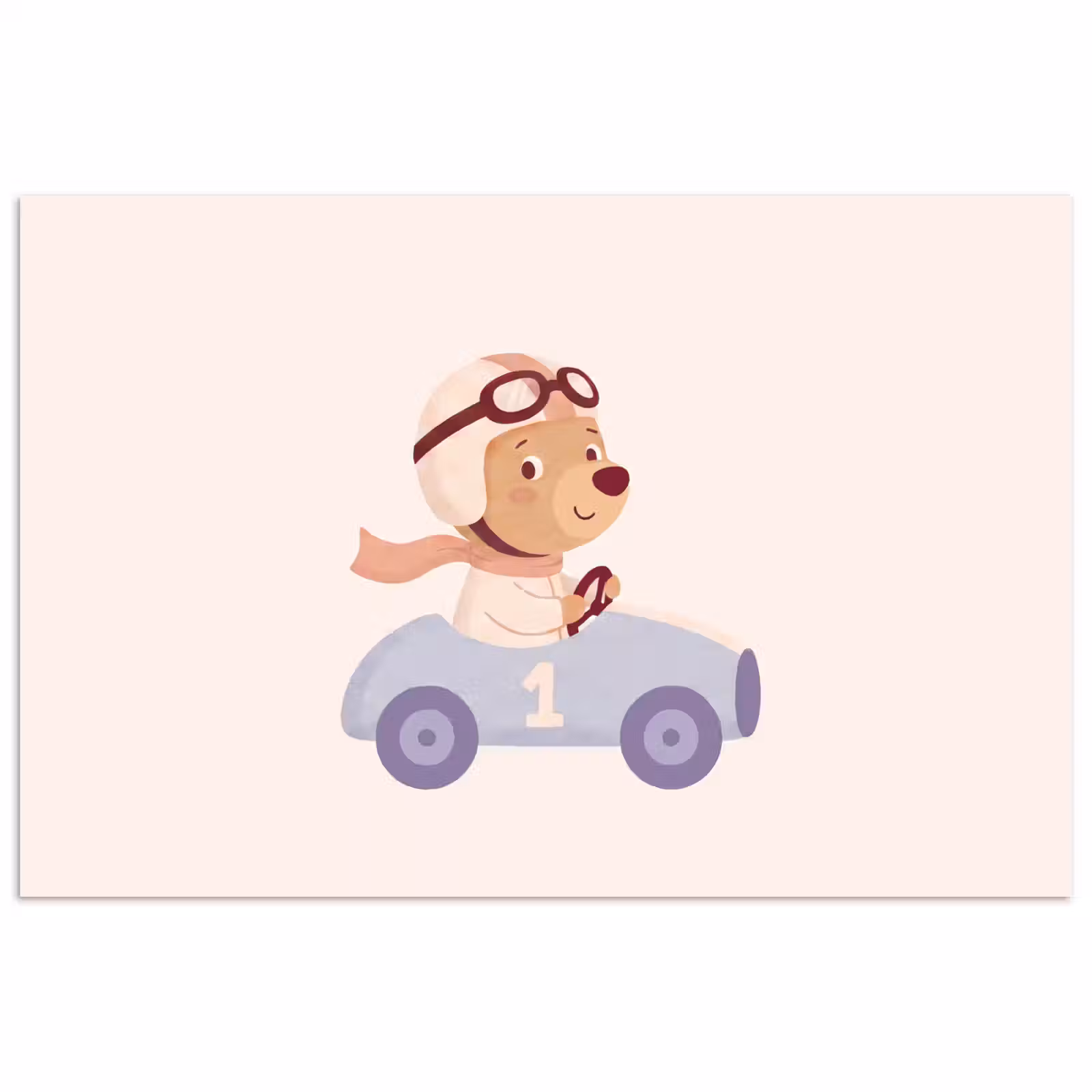 Poster - Beer - Auto - Kinderkamer - Cartoon - Speels — 1