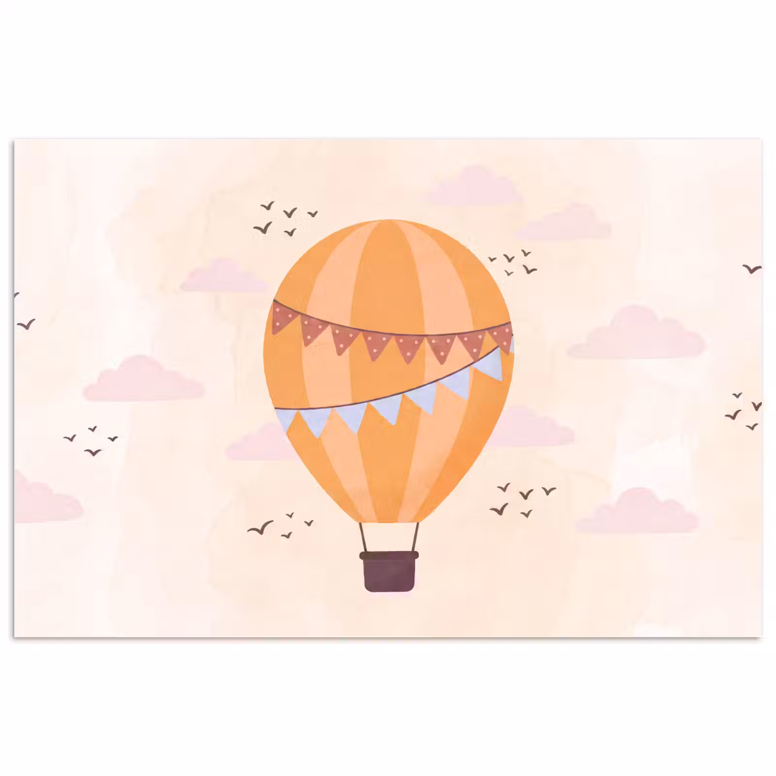 Poster - Luchtballon - Slingers - Avontuur - Illustratie - Oranje — 1