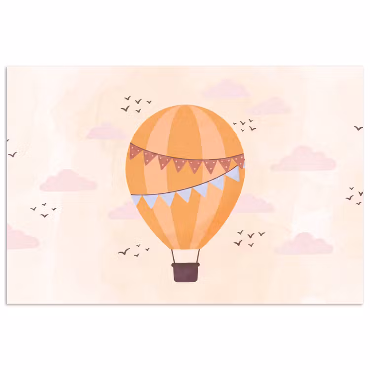 Poster - Luchtballon - Slingers - Avontuur - Illustratie - Oranje — 1