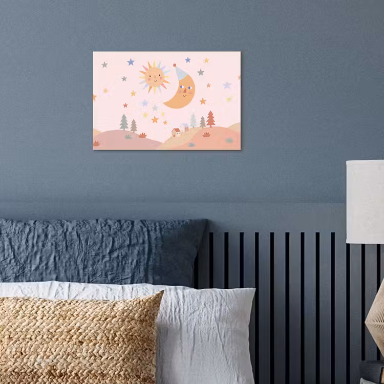 Poster - Zon - Maan - Sterren - Kinderkamer - Pastel — 3