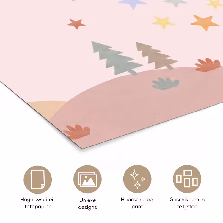 Poster - Zon - Maan - Sterren - Kinderkamer - Pastel — 5