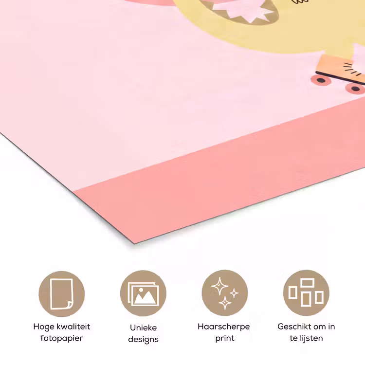 Poster - Dieren - Skaten - Illustratie - Speels - Roze — 5