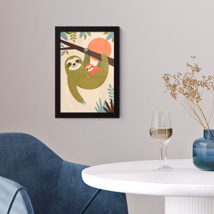 Poster met lijst - Dieren - Moeder - Baby - Natuur - Groen — 2