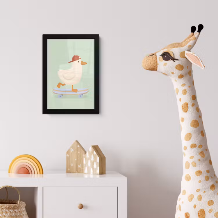 Poster met lijst - Vogel - Skateboard - Dieren - Cartoon - Speels — 5