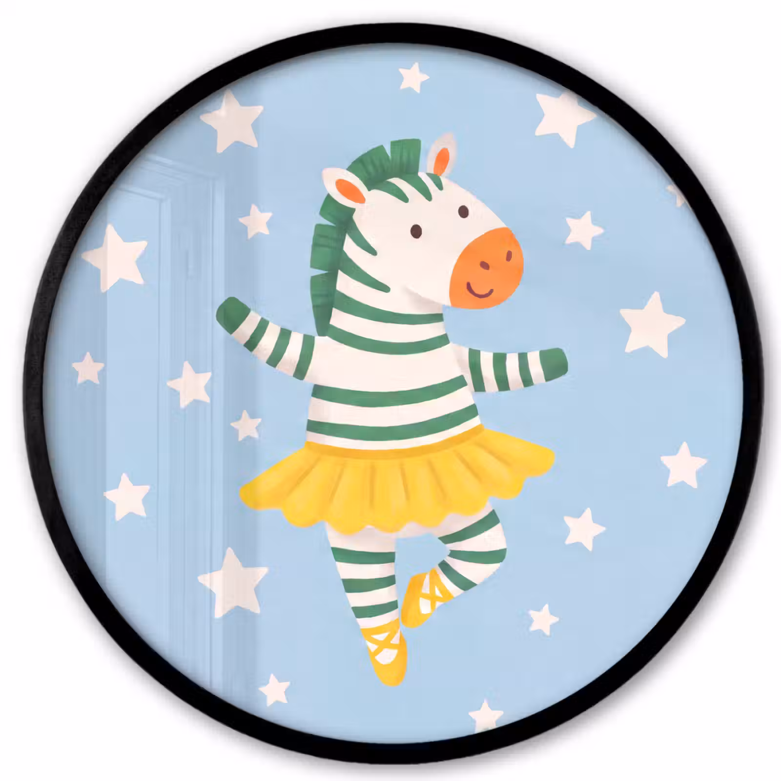 Ronde fotolijst - Dieren - Dans - Illustratie - Kinderkamer - Sterren — 1