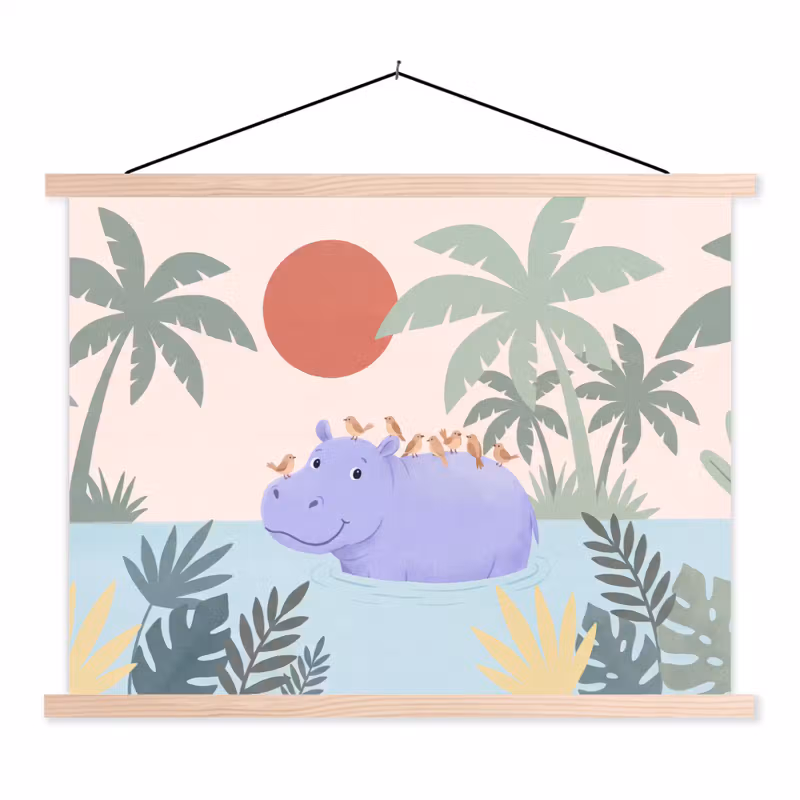 Schoolplaat - Dieren - Vogel - Water - Natuur - Illustratie — 1