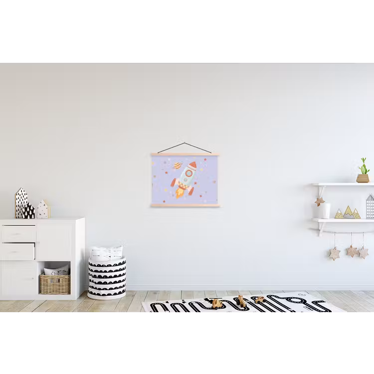 Schoolplaat - Raket - Ruimte - Planeet - Illustratie — 3