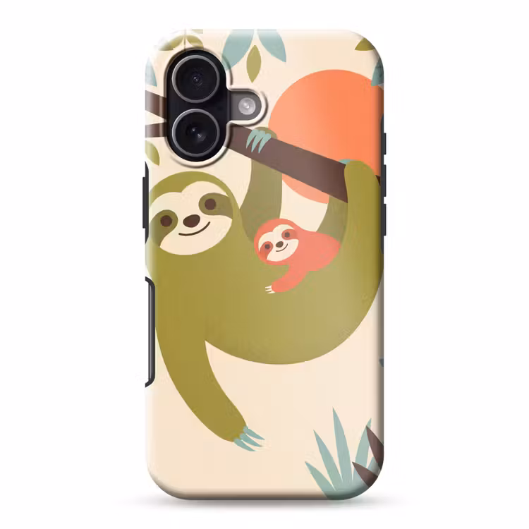 Telefoonhoesje Toughcase - Dieren - Moeder - Baby - Natuur - Groen — 1