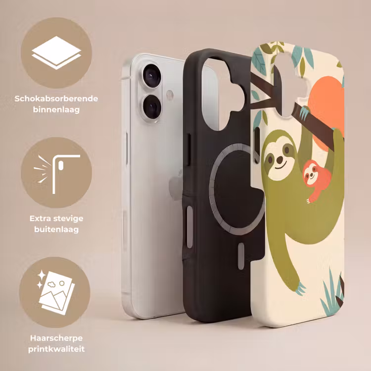 Telefoonhoesje Toughcase - Dieren - Moeder - Baby - Natuur - Groen — 3