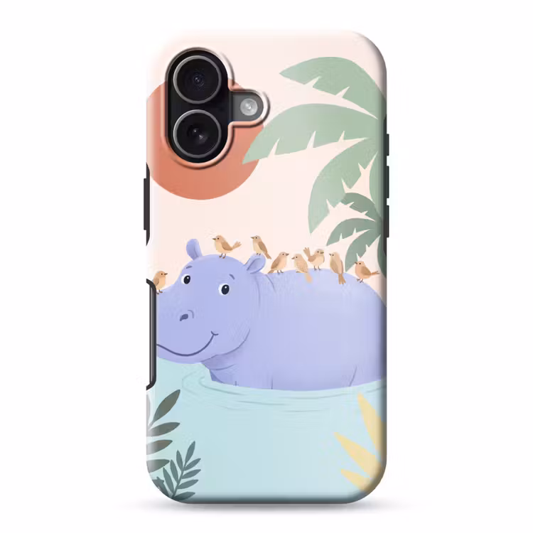 Telefoonhoesje Toughcase - Dieren - Vogel - Water - Natuur - Illustratie — 1