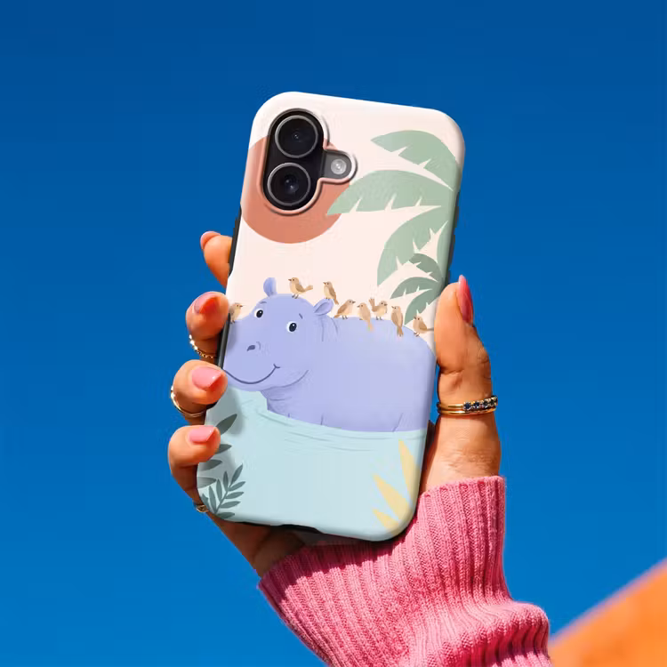 Telefoonhoesje Toughcase - Dieren - Vogel - Water - Natuur - Illustratie — 2