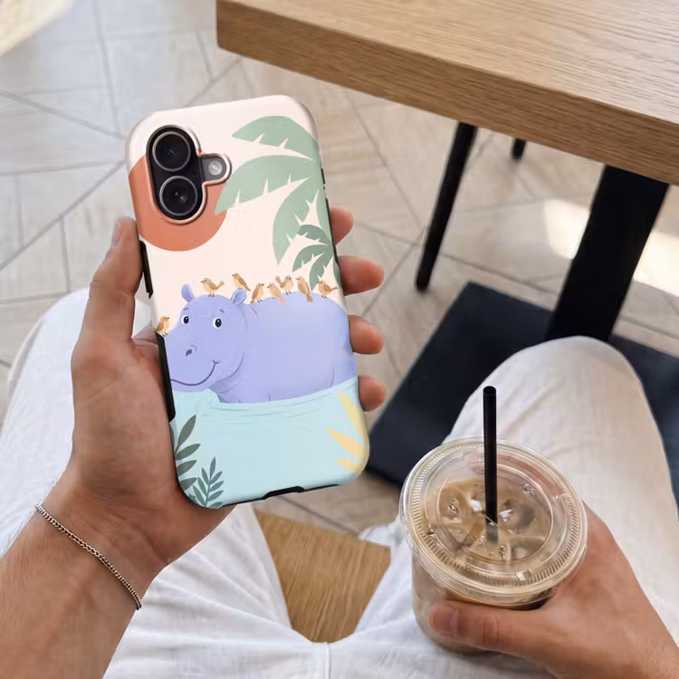 Telefoonhoesje Toughcase - Dieren - Vogel - Water - Natuur - Illustratie — 4