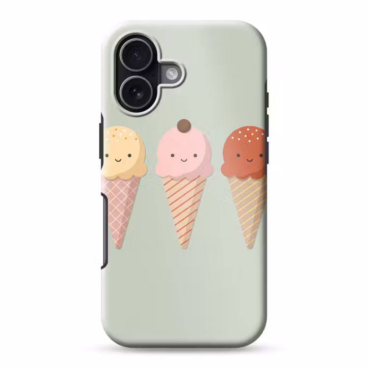 Telefoonhoesje Toughcase - IJs - Hoorntjes - Eten - Illustratie - Vrolijk — 1