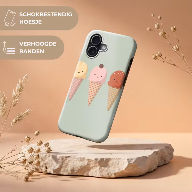 Telefoonhoesje Toughcase - IJs - Hoorntjes - Eten - Illustratie - Vrolijk — 5