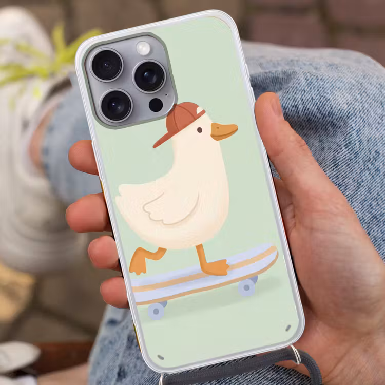 Telefoonhoesje met koord - Vogel - Skateboard - Dieren - Cartoon - Speels — 2
