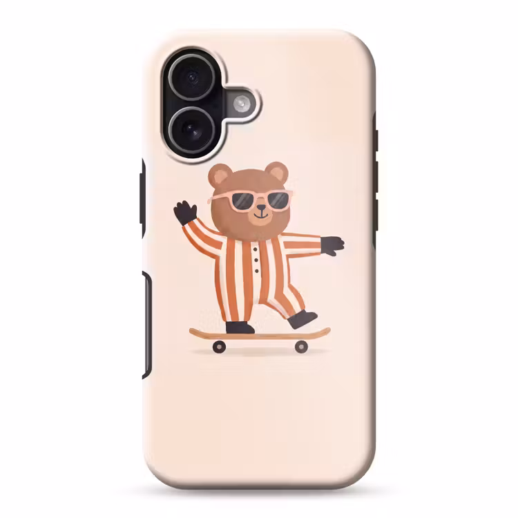 Telefoonhoesje Toughcase - Dieren - Skateboard - Spel - Cartoon - Roze — 1