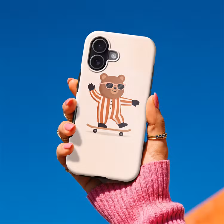 Telefoonhoesje Toughcase - Dieren - Skateboard - Spel - Cartoon - Roze — 2