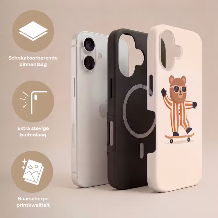 Telefoonhoesje Toughcase - Dieren - Skateboard - Spel - Cartoon - Roze — 3