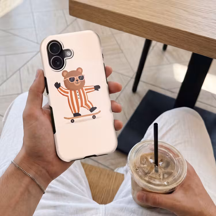 Telefoonhoesje Toughcase - Dieren - Skateboard - Spel - Cartoon - Roze — 4