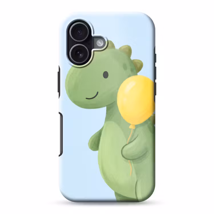 Telefoonhoesje Toughcase - Dinosaurus - Ballon - Kinderkamer - Illustratie - Groen — 1