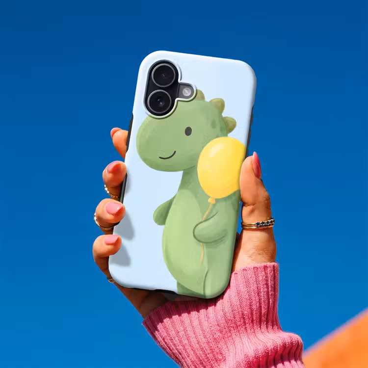 Telefoonhoesje Toughcase - Dinosaurus - Ballon - Kinderkamer - Illustratie - Groen — 2